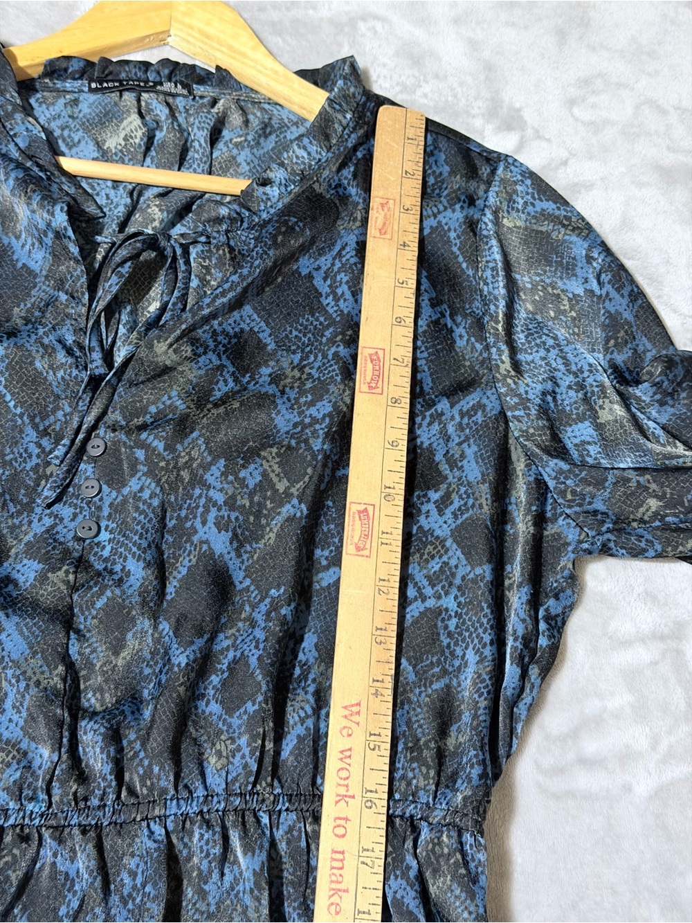 Black Tape_ Navy Snake-Print Midi Dress - Picture 8 of 10